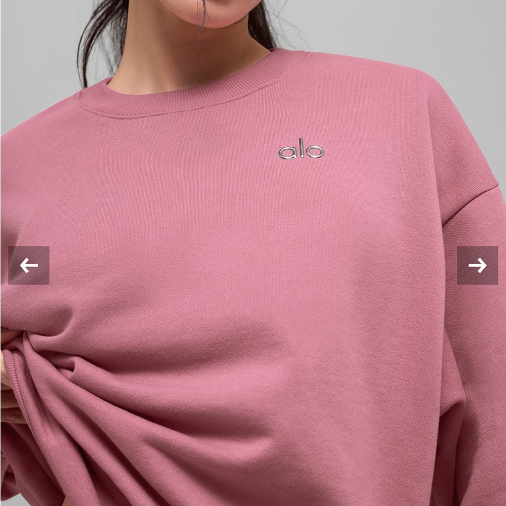 ALO Yoga Pink Crew Neck Accolade Sweatshirt